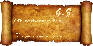 Günszberger Zia névjegykártya